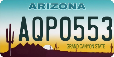 AZ license plate AQP0553