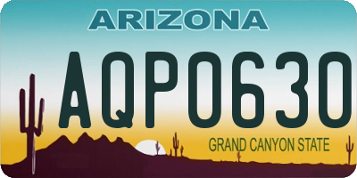 AZ license plate AQP0630