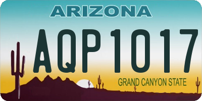 AZ license plate AQP1017
