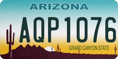 AZ license plate AQP1076