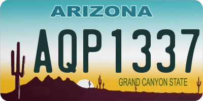 AZ license plate AQP1337