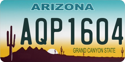 AZ license plate AQP1604