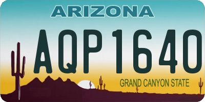 AZ license plate AQP1640