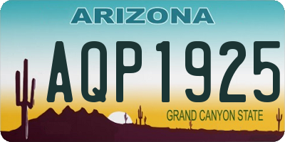 AZ license plate AQP1925