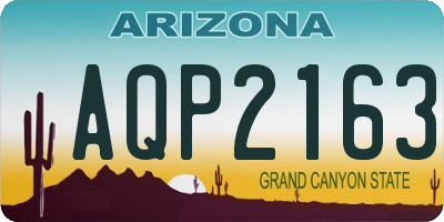 AZ license plate AQP2163