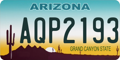AZ license plate AQP2193