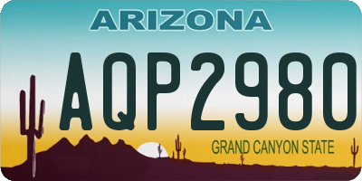 AZ license plate AQP2980