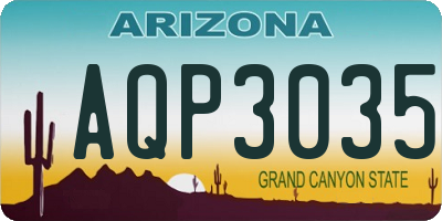 AZ license plate AQP3035