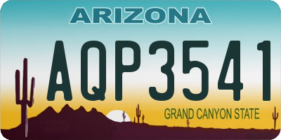 AZ license plate AQP3541