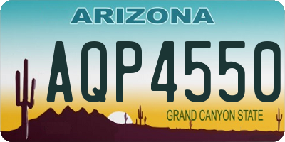 AZ license plate AQP4550
