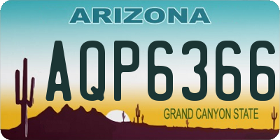 AZ license plate AQP6366