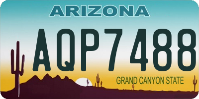AZ license plate AQP7488