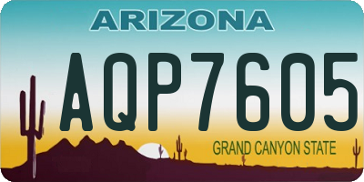AZ license plate AQP7605