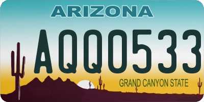 AZ license plate AQQ0533