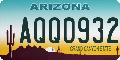 AZ license plate AQQ0932