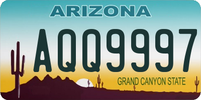 AZ license plate AQQ9997