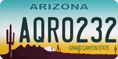 AZ license plate AQR0232