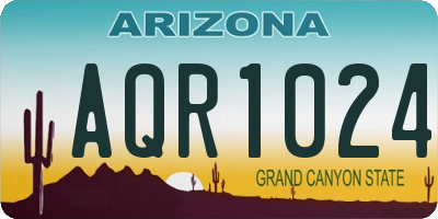 AZ license plate AQR1024