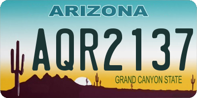 AZ license plate AQR2137