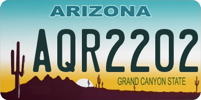 AZ license plate AQR2202