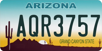 AZ license plate AQR3757