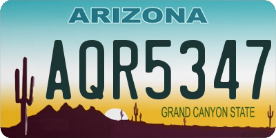 AZ license plate AQR5347