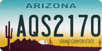 AZ license plate AQS2170