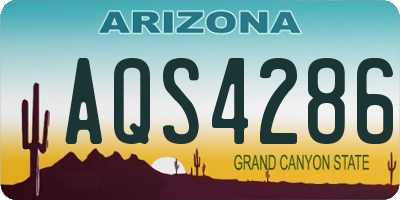 AZ license plate AQS4286