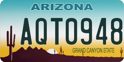 AZ license plate AQT0948