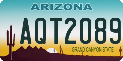AZ license plate AQT2089