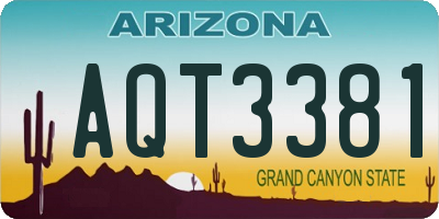 AZ license plate AQT3381