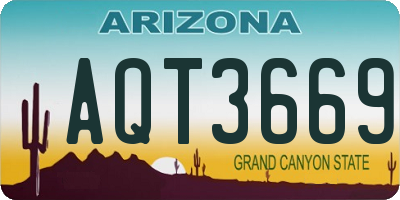 AZ license plate AQT3669