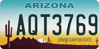AZ license plate AQT3769