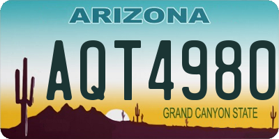 AZ license plate AQT4980