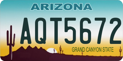 AZ license plate AQT5672