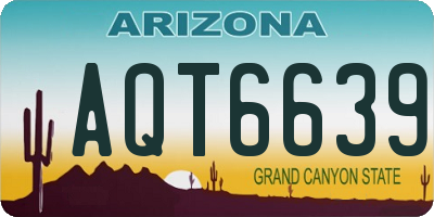AZ license plate AQT6639
