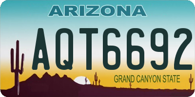 AZ license plate AQT6692