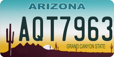 AZ license plate AQT7963