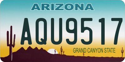 AZ license plate AQU9517