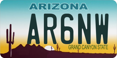 AZ license plate AR6NW