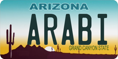 AZ license plate ARABI