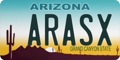 AZ license plate ARASX