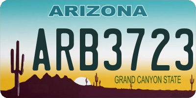 AZ license plate ARB3723