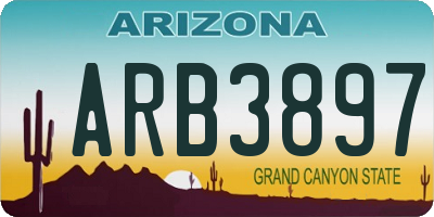 AZ license plate ARB3897