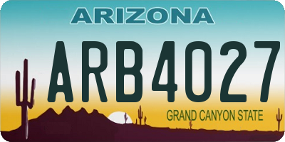 AZ license plate ARB4027