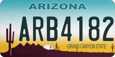 AZ license plate ARB4182