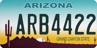 AZ license plate ARB4422