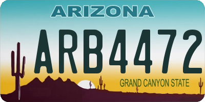 AZ license plate ARB4472