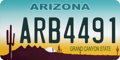 AZ license plate ARB4491