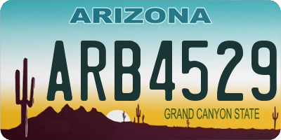 AZ license plate ARB4529